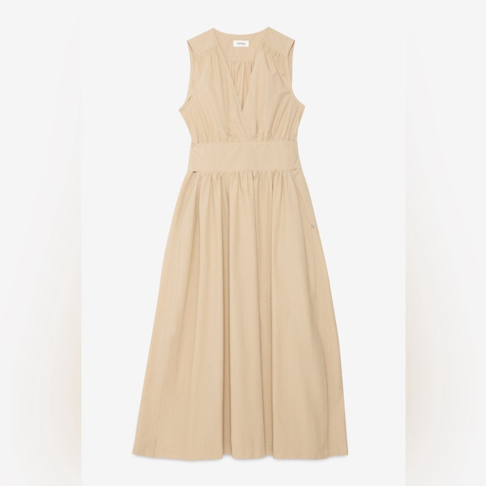 Ottod'Ame Designer Dress Long Poplin Cotton Beige Maxi Casual Chic US 4 - Picture 6 of 16